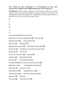 Тест на профориентацию: определи свой тип личности