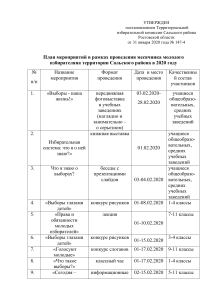 План мероприятий месячника молодого избирателя в Сальском районе