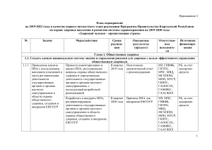 План мероприятий по охране здоровья в Кыргызстане 2019-2023