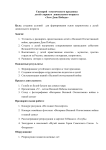 Сценарий праздника День Победы для дошкольников
