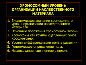 Хромосомный уровень организации наследственного материала
