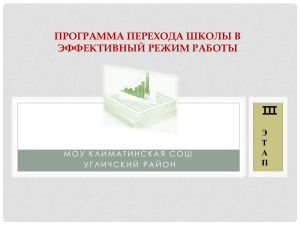 Программа перехода школы в эффективный режим работы