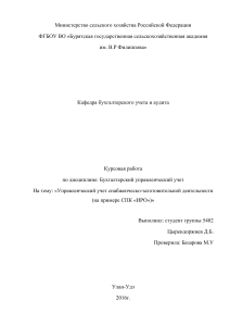 Управленческий учет снабженческо-заготовительной деятельности