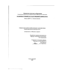 Международный деловой протокол: Рабочая программа