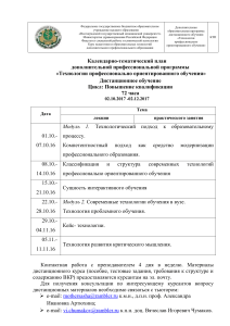Технологии профессионально ориентированного обучения: КТП