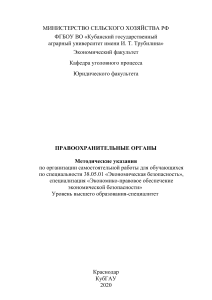 Правоохранительные органы: Методические указания