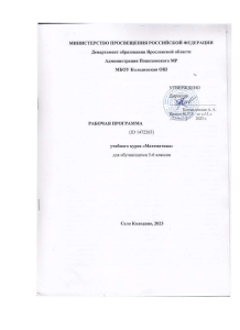 Рабочая программа по математике 5-6 класс