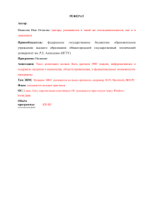 Шаблон реферата для программного обеспечения