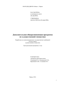 Программа по художественной гимнастике для СОГ