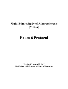MESA Exam 6 Protocol: Atherosclerosis Study