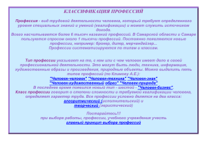 Классификация профессий: типы и классы