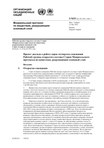 Монреальский протокол: проект доклада совещания