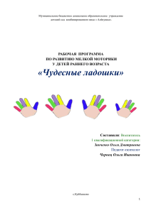 Развитие мелкой моторики: рабочая программа для детей