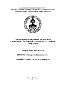 Планирование и организация тушения пожаров: Рабочая программа