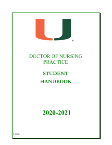 DNP Student Handbook, University of Miami