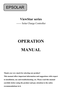 ViewStar Solar Charge Controller Operation Manual