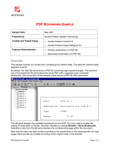 PDF Bookmarks Sample: Accelio Present