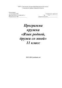 Программа кружка по русскому языку, 11 класс