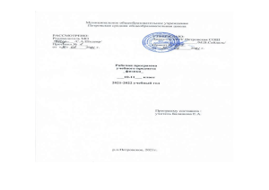Рабочая программа по физике 10-11 класс