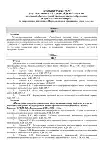 Научная деятельность в строительстве: отчет 2019-2022