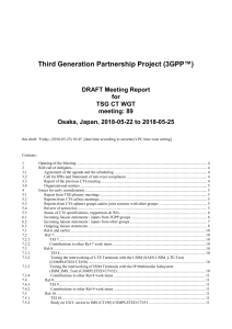 3GPP CT WGT Meeting Report: Protocols & Technologies