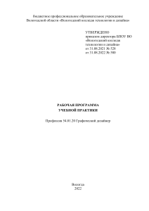 Рабочая программа учебной практики Графический дизайнер