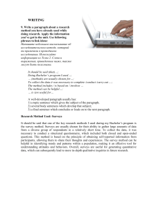 Research Methods: Writing a Survey Paragraph