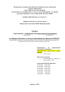 Отчет по практике: Исследование права собственности