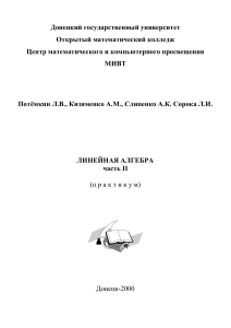 Линейная алгебра: Практикум, часть II