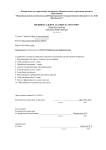 Индивидуальное задание на практику: Прикладная информатика