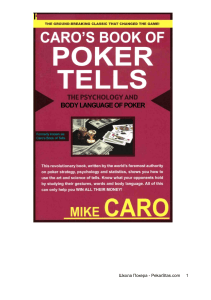 Caro's Book of Poker Tells: Psychology & Body Language
