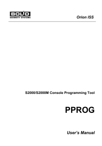 PPROG User's Manual: S2000/S2000M Console Programming Tool Guide