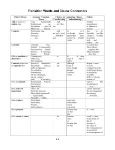 Transition Words & Clause Connectors: English Writing Guide