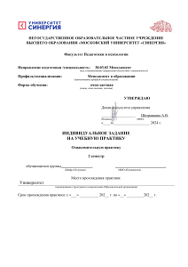 Задание по практике: Университет «Синергия»