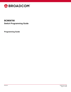 Broadcom BCM56780 Switch Programming Guide: Device & Packet Processing