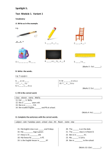 Spotlight 5 English Vocabulary Test Module 1 Variant 1