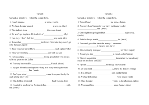 Gerund or Infinitive Exercise: Fill in the Correct Form (Variants 1 &amp; 2)