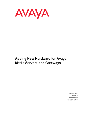 Avaya Hardware Installation Guide: Media Servers &amp; Gateways