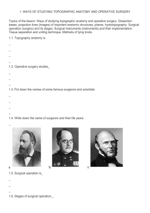 Topographic Anatomy &amp; Operative Surgery Study Guide | Medical Lessons