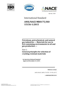 ANSI/NACE MR0175/ISO 15156-1: H2S Cracking-Resistant Materials Standard