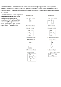 Классификация α-аминокислот: полярность, заряд, изоэлектрическая точка