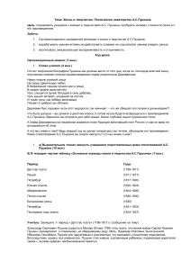 А.С. Пушкин: конспект урока по жизни и творчеству