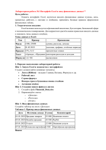 Лабораторная работа Excel: Ввод финансовых данных и интерфейс