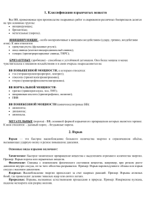 Классификация взрывчатых веществ, виды взрывов и свойства ВВ