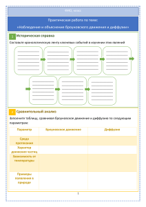 Практическая работа: Броуновское движение и диффузия