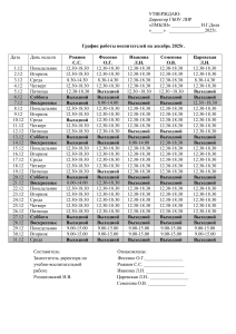Educator Work Schedule Dec 2025