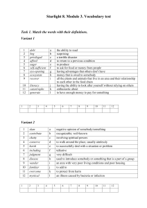 Starlight 8 Module 3 Vocabulary Test PDF