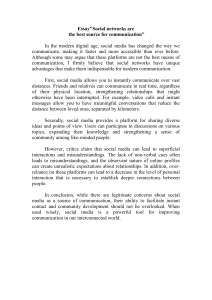 Essay on Social Networks as a Communication Source