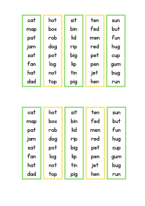 Elementary Vocabulary Lists for Phonics Practice