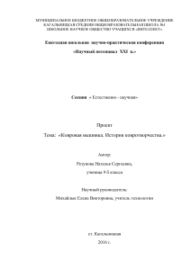 Творческий проект по технологии на тему  Ковровая вышивка(коврик) 